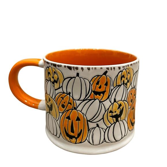 Eli + Ana PUMPKIN PATCH Ceramic Mug Orange & White "CHIPPER HALLOWEEN" New - Picture 1 of 12